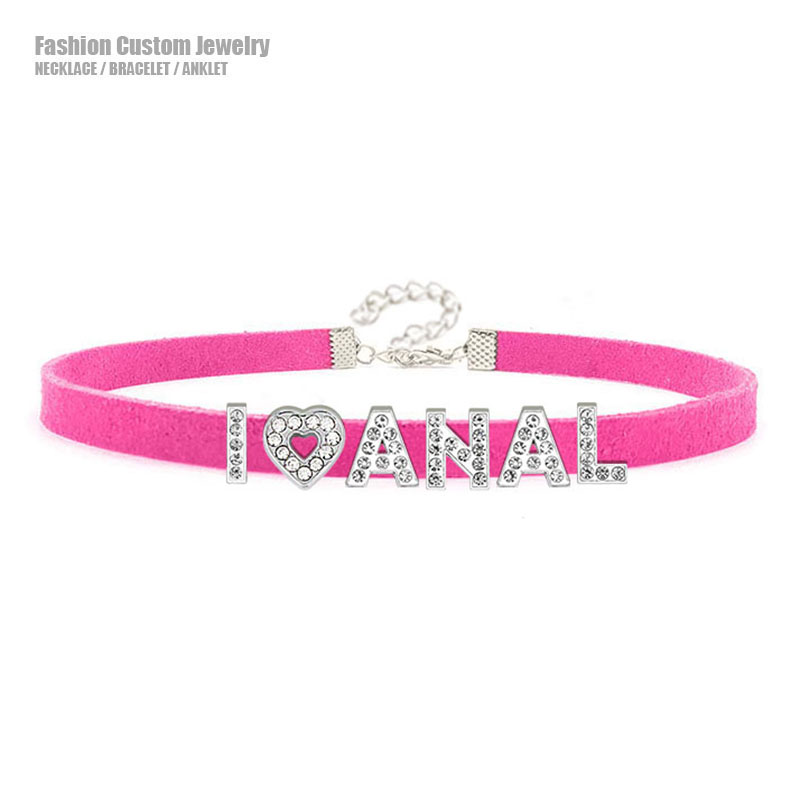 Crystal Choker Necklace - Sexy chaud strass lettres j'aime collier