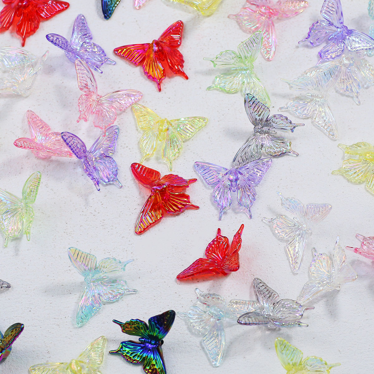 Butterfly Pendant Necklace - 38*34mm acrylique papillon UV couleur mixte
