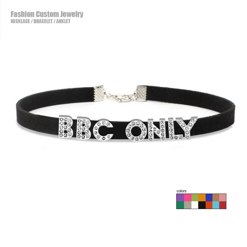 Crystal Choker Necklace - Collier avec lettres en strass BBC