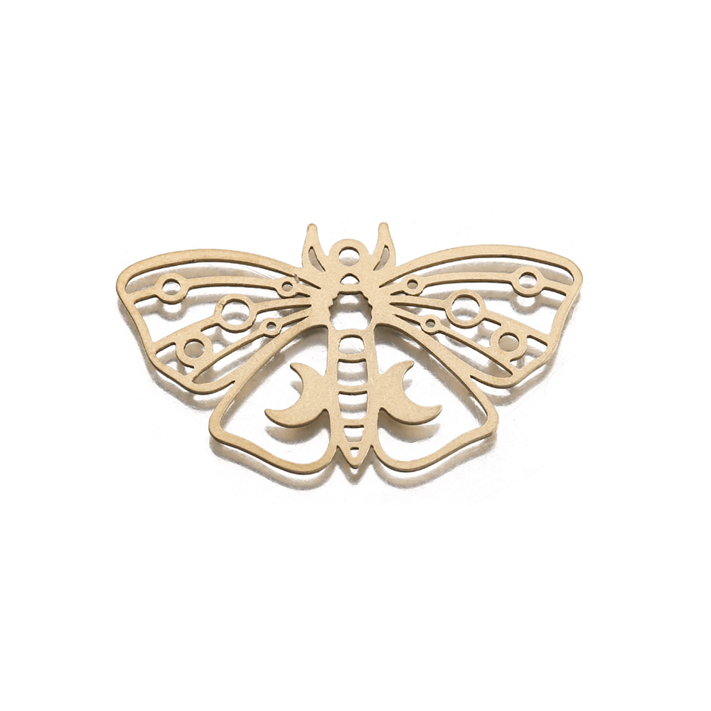 Butterfly Pendant Necklace - Pendentifs papillon en laiton brut avec