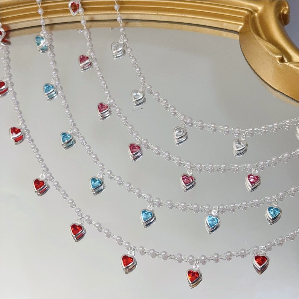 Chaîne en laiton avec cœurs en - Crystal Choker Necklace avis et prix