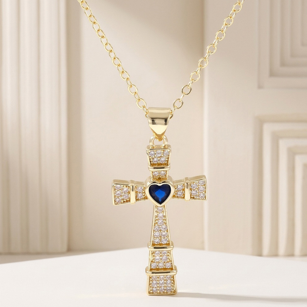 Collier pendentif croix en zir - Crystal Choker Necklace avis et prix
