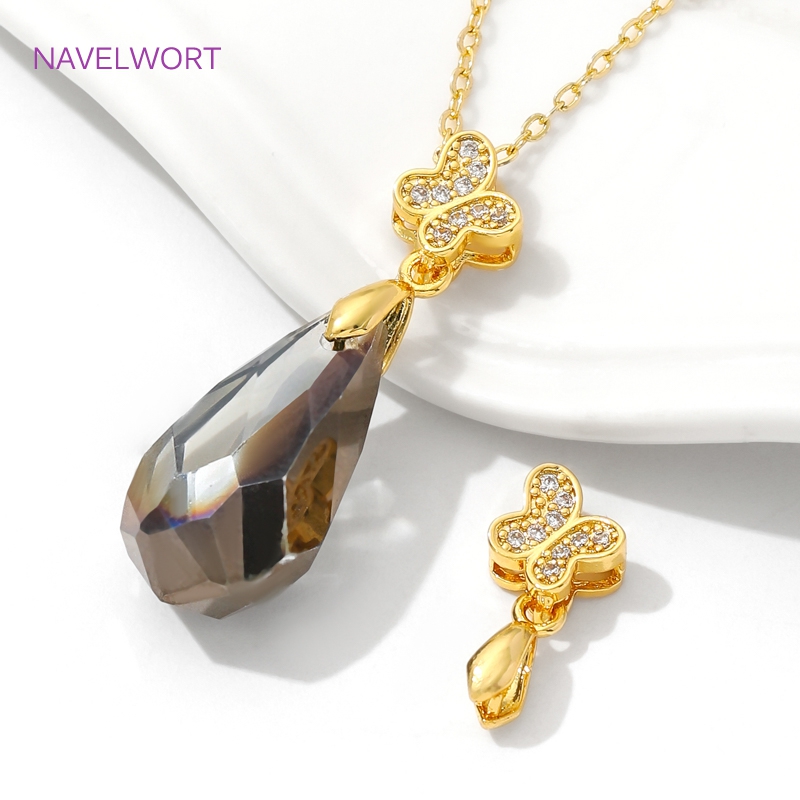 Bails de pincement en laiton p - Butterfly Pendant Necklace avis et prix