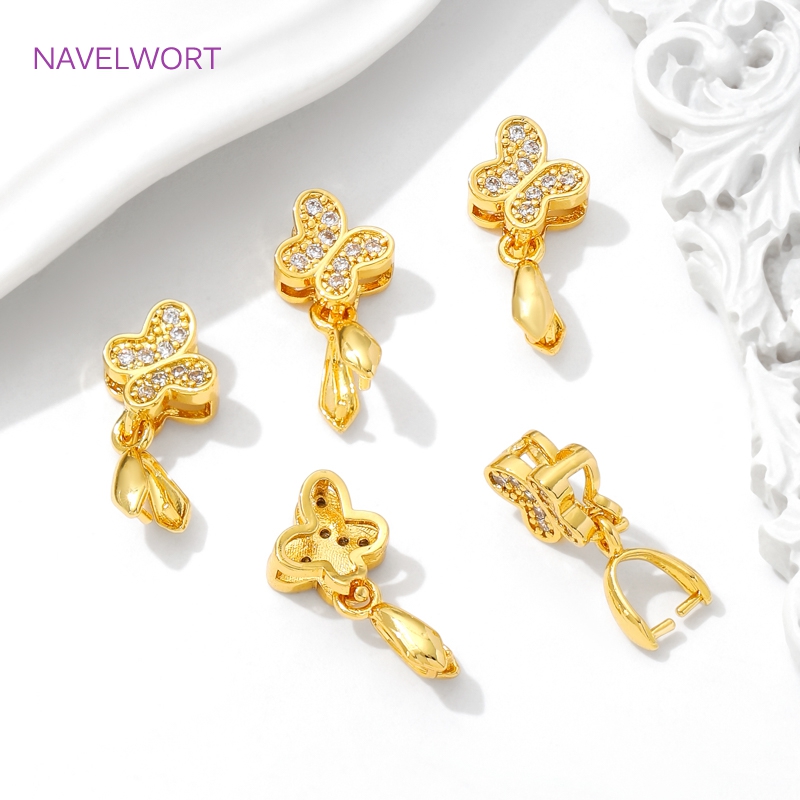 Bails de pincement en laiton p - Butterfly Pendant Necklace avis et prix