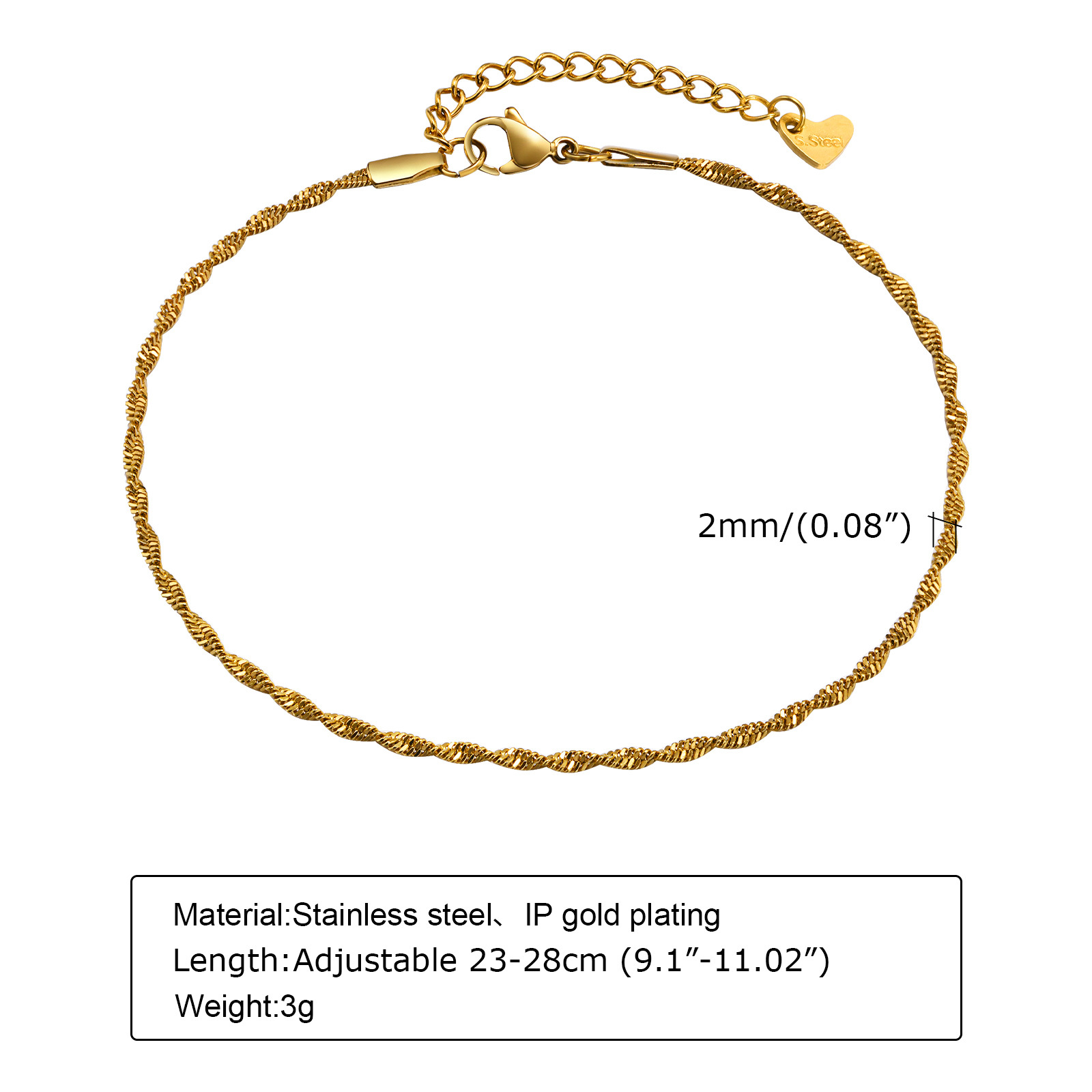 Bracelet de cheville étanche e - Jc Jewelry & Watches Reviews avis et prix